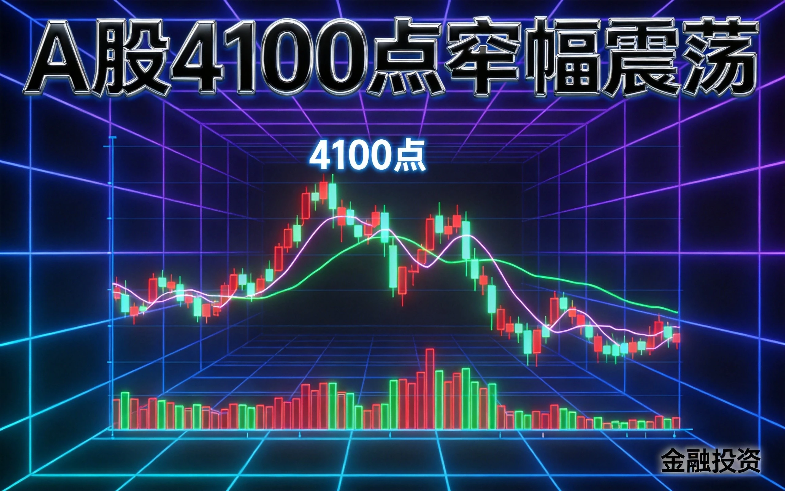 A股指数在4100点上方窄幅震荡,成交量萎缩的股市走势场景