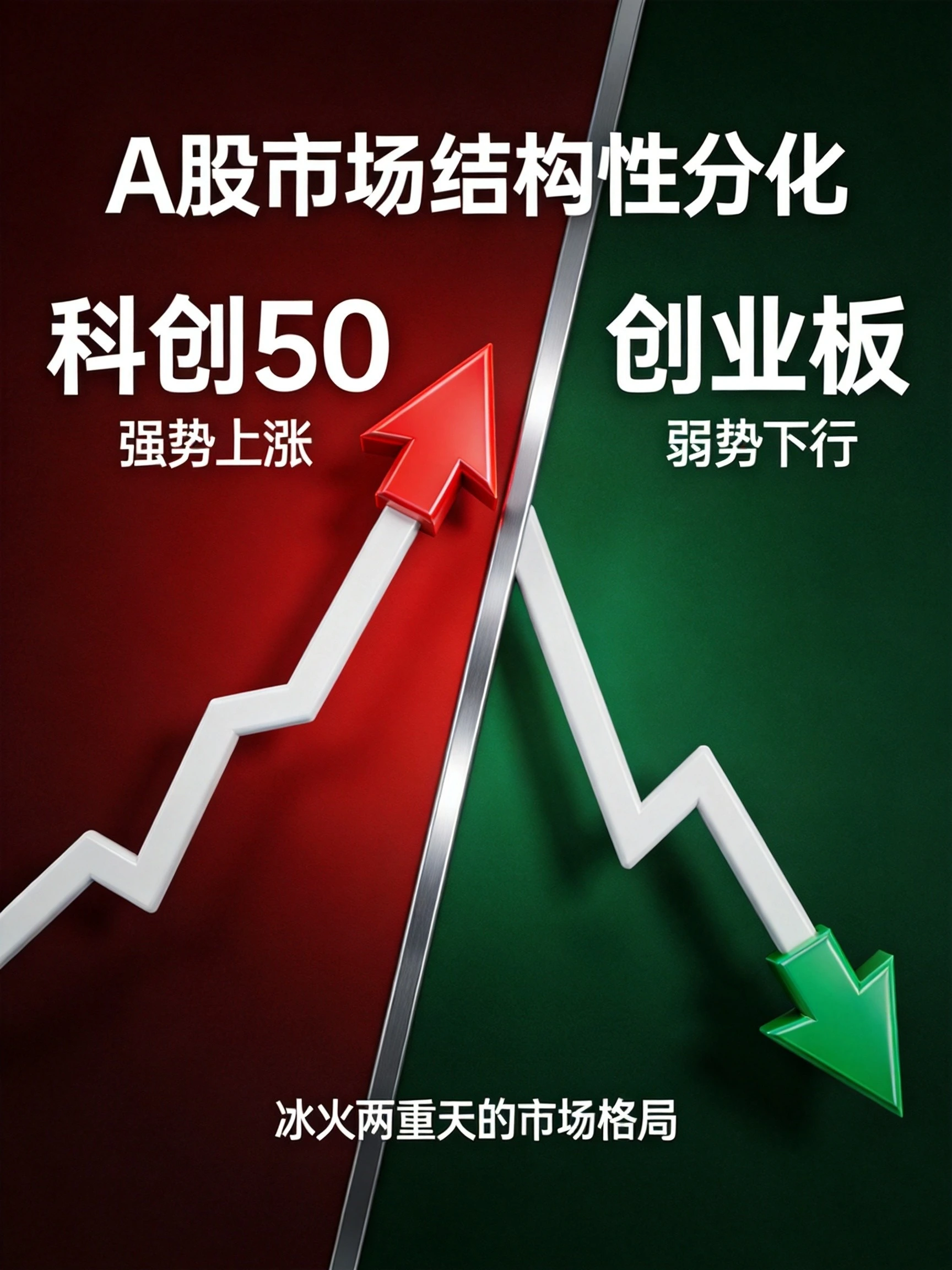科创50逆势大涨1.80%与创业板回调1.41%，A股市场结构性分化背后的资金博弈