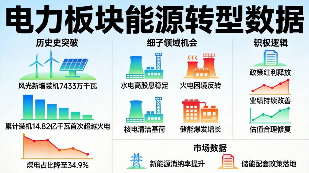 风光累计装机14.82亿千瓦超越火电,水电火电核电储能四大赛道投资机会解析