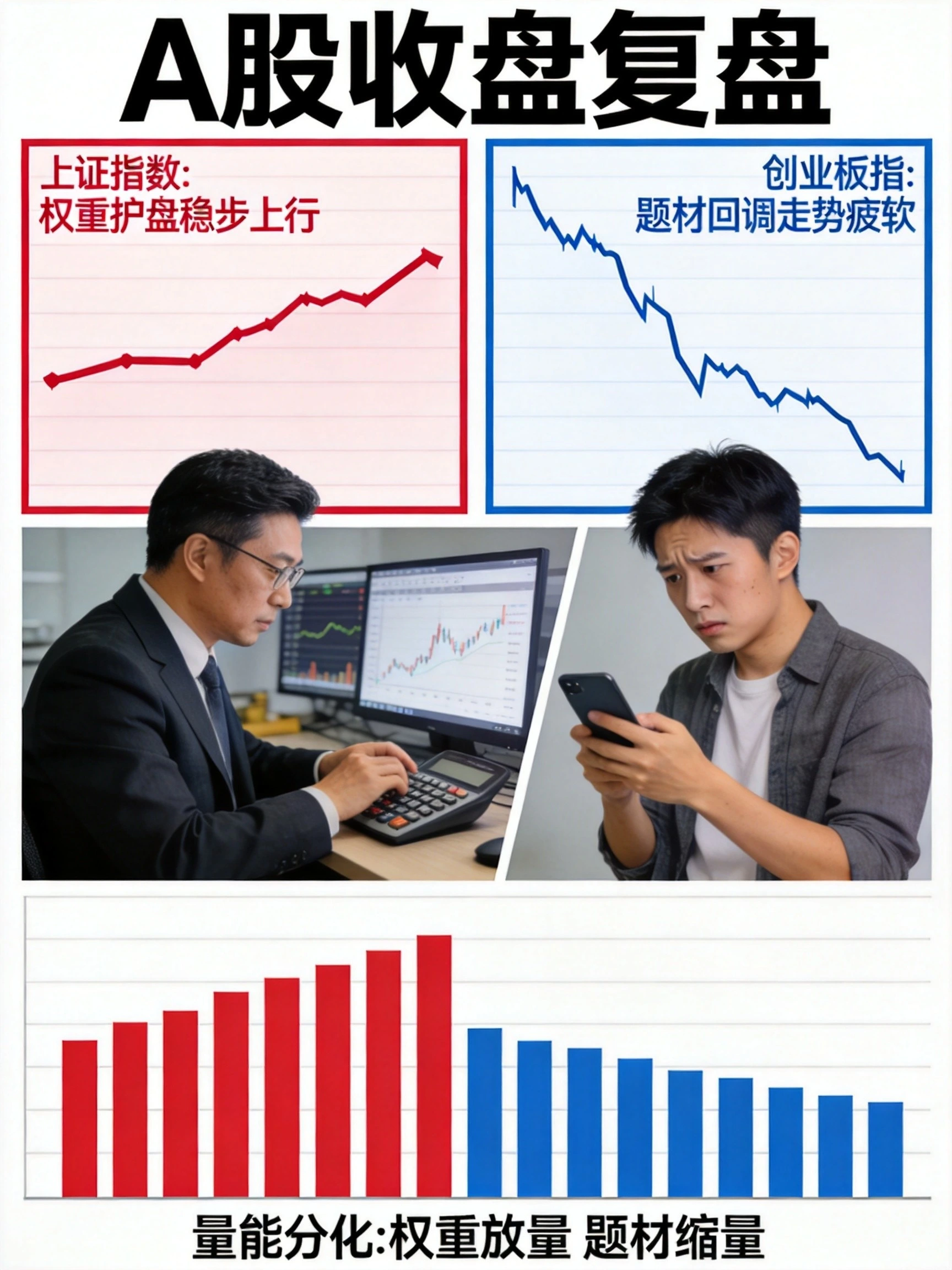 A股震荡分化格局延续,权重护盘题材杀跌
