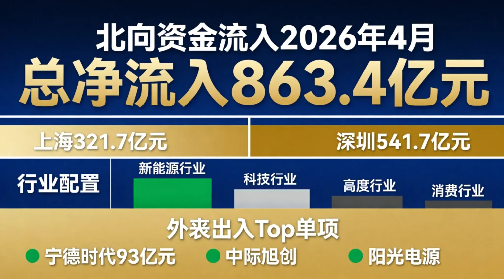 北向资金流向数据可视化，净流入86亿深股通占54亿，宁德时代获加仓9.3亿元