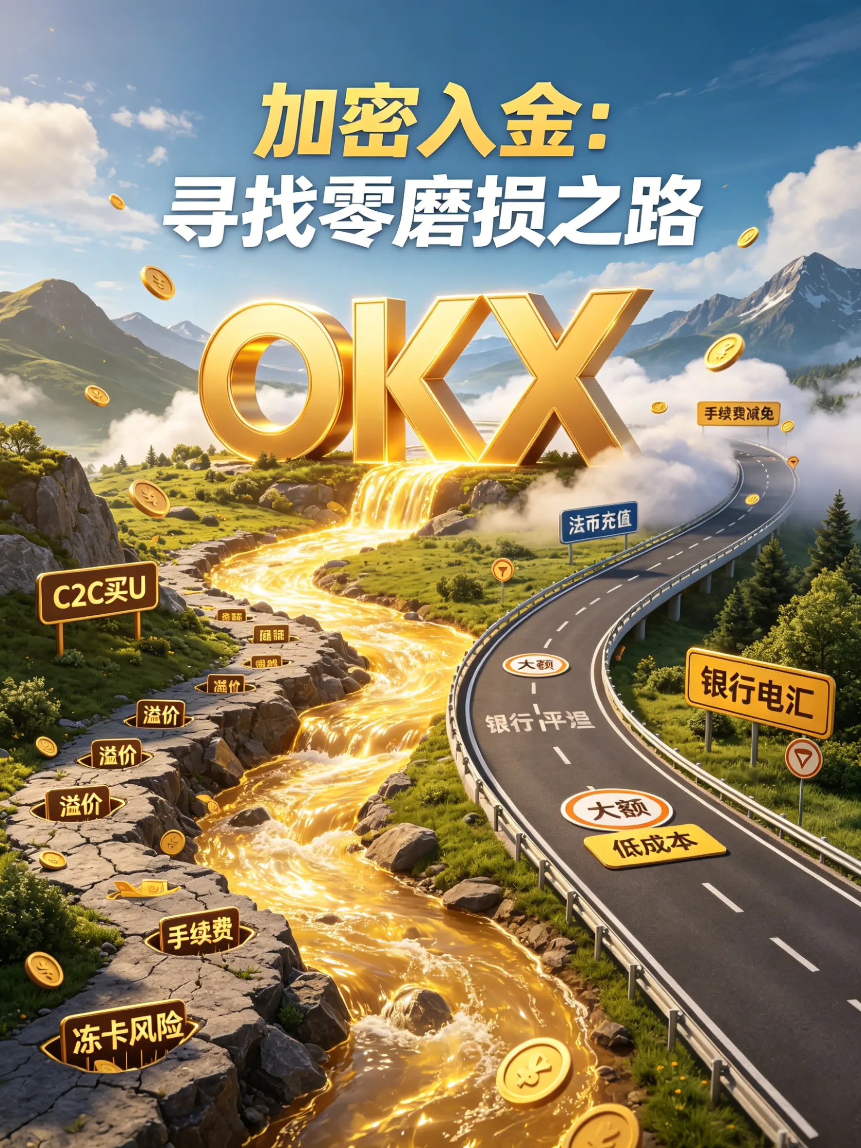 OKX“零磨损”入金实操:避开C2C溢价陷阱,把每一分钱都换成U