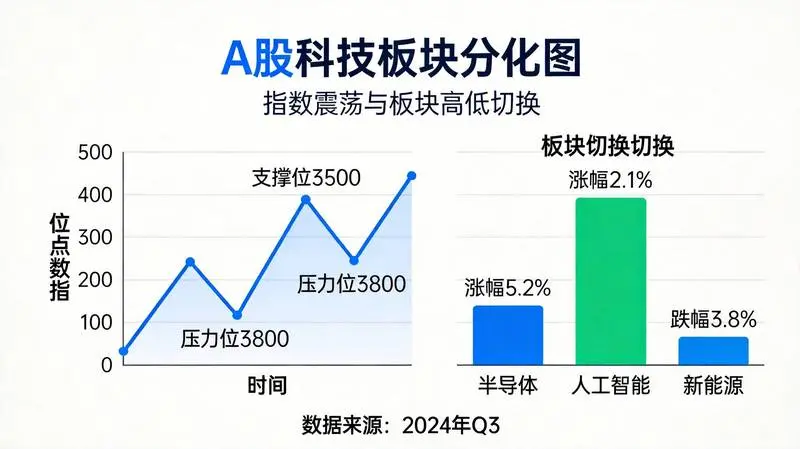 A股科技板块分化震荡配图