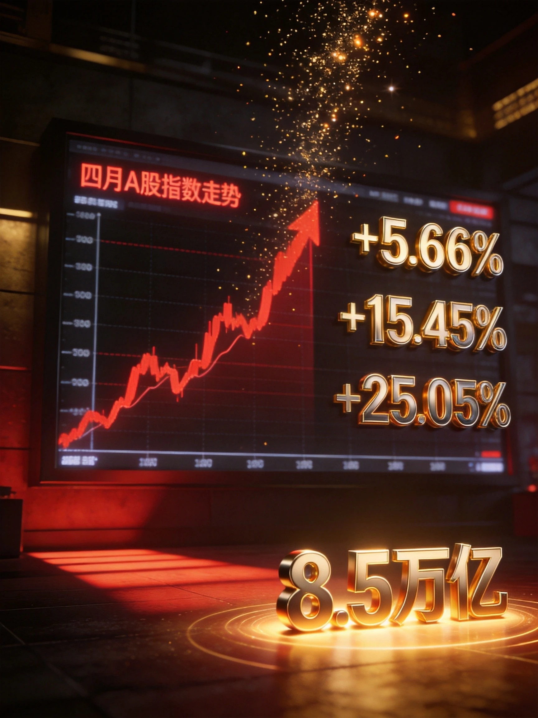 科创50暴涨25.05%领衔红四月：A股总市值月增8.5万亿