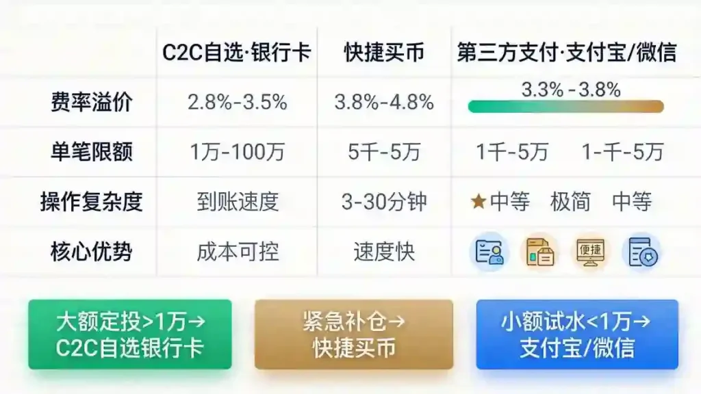 三种充值方式横评对比表