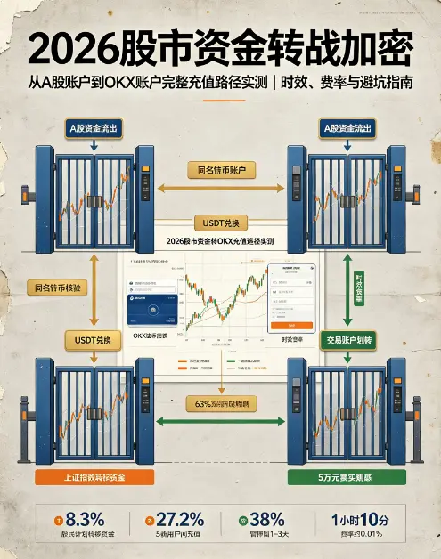股市资金转战加密第一课:2026年从A股账户到交易所账户的完整充值路径与到账时效实测
