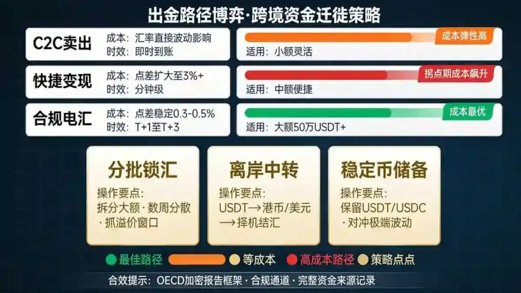 出金路径成本对比矩阵