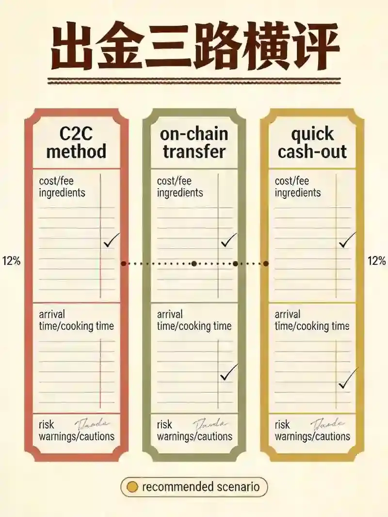 交易所提币到银行卡全流程横评:C2C、链上转账与快捷变现的成本与时效对决