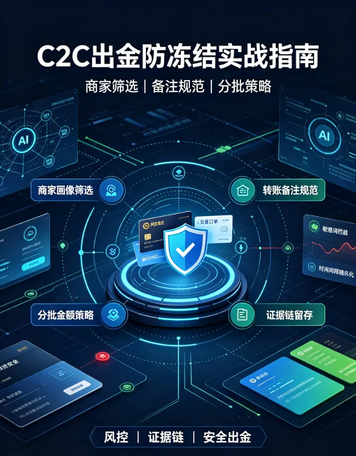 C2C出金防冻结实战指南：商家筛选、备注规范与分批策略