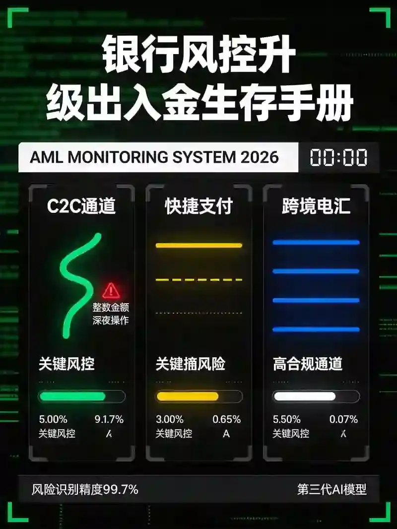 银行风控升级下的出入金生存手册:C2C、快捷支付与跨境电汇的实操雷区与避坑指南