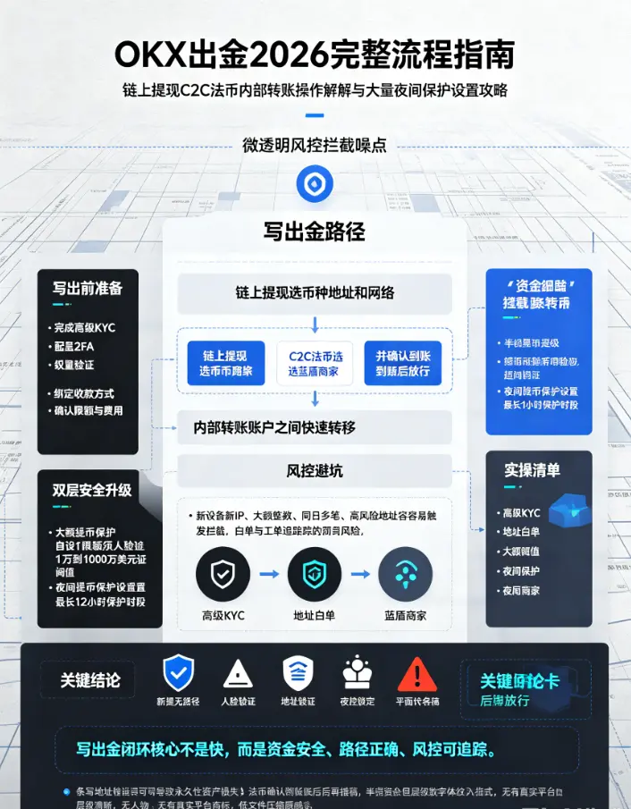 欧亿出金2026完整流程指南:链上提现/C2C法币/内部转账操作详解与大额夜间保护设置攻略