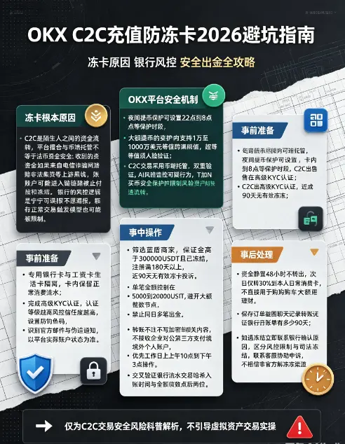 C2C充值防冻卡2026避坑指南:冻卡真实原因、银行风控逻辑与安全出金全攻略